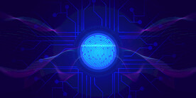 蓝色酷炫科技感指纹芯片