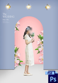 婚纱情侣写真换景背景模版