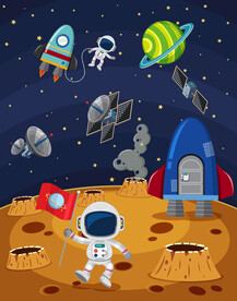 卡通宇宙太空图片
