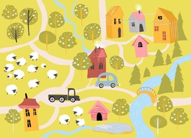 村庄插画