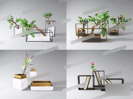  3DMAX新中式植物摆件
