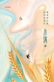 时尚简约传统24节气小满海报