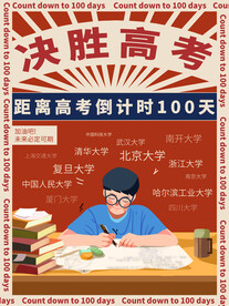 高考倒计时百天海报