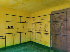 装修放样效果图 衣柜书柜