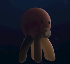 c4d模型水母带骨骼动画动作