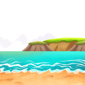 夏季海浪插画元素