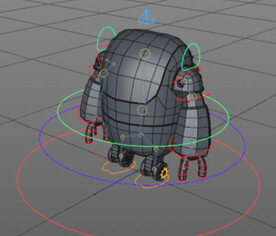 c4d模型带骨骼绑定机器人