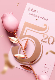 520粉色浪漫海报情人节爱情