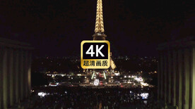  航拍法国埃菲尔铁塔   