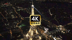  航拍法国埃菲尔铁塔   