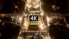  航拍法国埃菲尔铁塔   