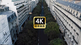 航拍法国街道风景