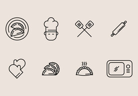 手绘厨房厨具图标
