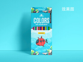 彩色铅笔包装样机