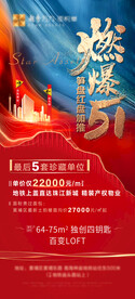 高端红色地产微信稿宣传海报