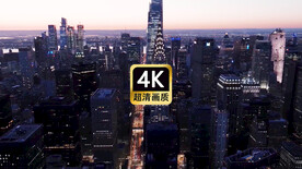 航拍现代城市群街道夜景