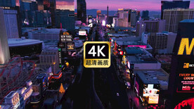 航拍现代城市群街道夜景