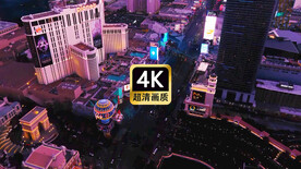 航拍现代城市群街道夜景