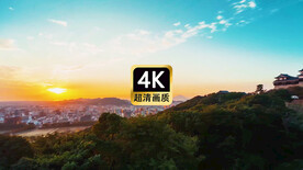 远景清晨白云蓝天