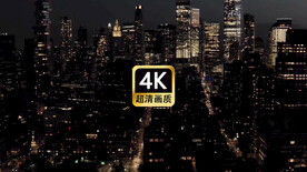  航拍现代城市群街道夜景