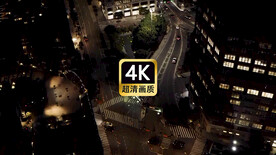 航拍现代城市群街道夜景