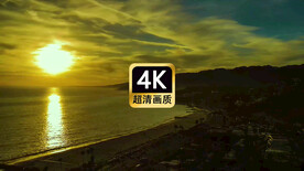 傍晚海滨城市美景