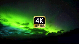 夜空天际极光美景