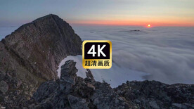 夕阳山顶云海美景