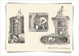 挖煤劳作图 手绘稿