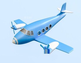  C4D 模型飞机客机oc蓝色