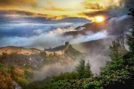 长城 夕阳 风景