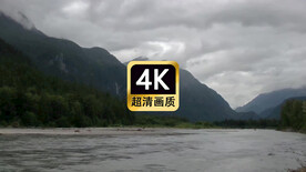 宣传片头素材高速流淌的河流云海