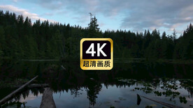 宣传片头素材湖面森林上空云层