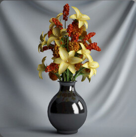C4D模型盆栽绿色植物插花