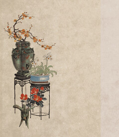 工笔画背景古装PSD模板