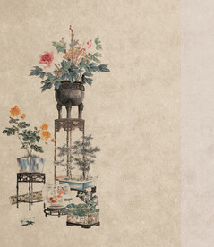 工笔画背景古装PSD模板