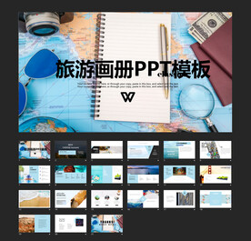 欧美风旅游画册PPT模板