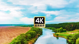 唯美风景河道上空的云海