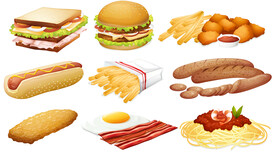 卡通西餐矢量图