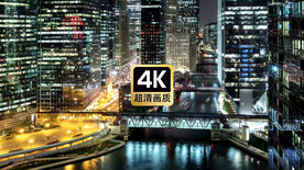 航拍素材夜景下的城市群