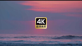 唯美海景夕阳下翻滚的海浪