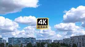 风景素材城市群上空飘过的云海