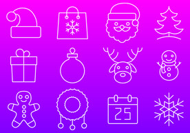 圣诞节日元素简笔画