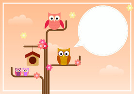 卡通手绘猫头鹰