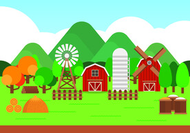 卡通美丽乡村插图