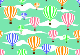 卡通手绘热气球