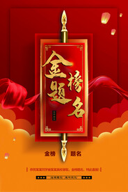 金榜题名高考毕业活动海报素材