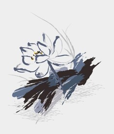水墨画图案花卉
