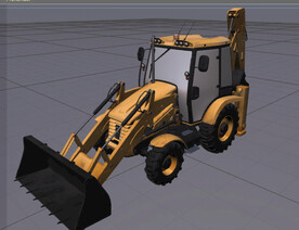  C4D模型挖掘装载机