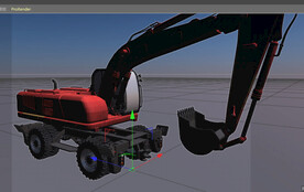  C4D模型轮式挖掘机